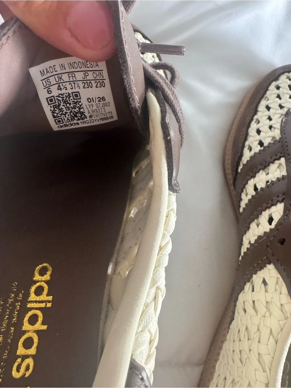 adidas samba OG Women’s Brown & Cream Woven Samba Sneakers - Picture 8 of 8